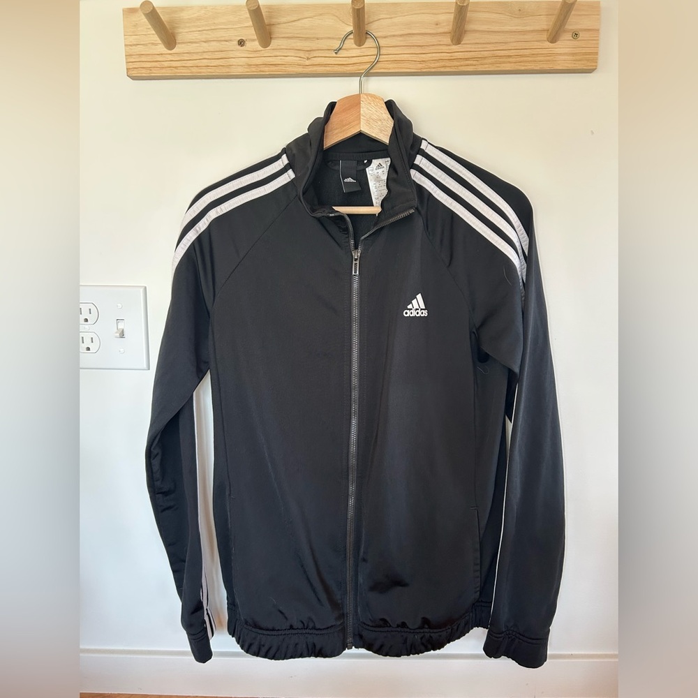 Adidas black zip-up jacket
